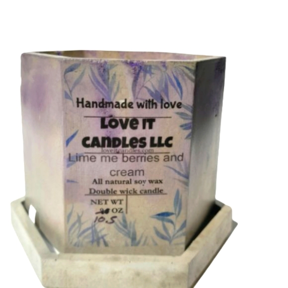 Lime Me Berries and Cream all-natural soy wax candle 10.5 oz - Picture 2 of 6